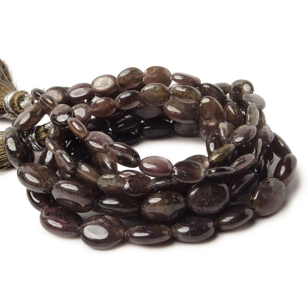 6x5-10x8mm Chocolate Sapphire plain oval beads 19 inches 62 pieces AAA - Beadsofcambay.com