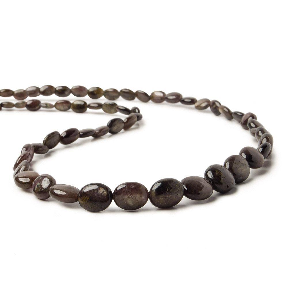 6x5-10x8mm Chocolate Sapphire plain oval beads 19 inches 62 pieces AAA - Beadsofcambay.com