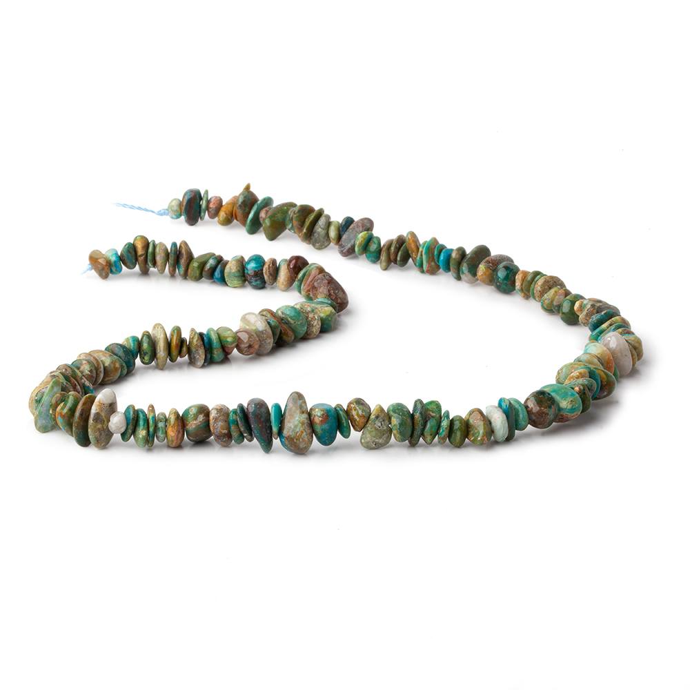 6x5-11x6mm Blue Peruvian Opal ( Opalina ) plain chip nugget beads 16 inch - Beadsofcambay.com