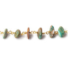 6x5-11x6mm Blue Peruvian Opalina on Vermeil Chain by the foot 30 Beads - Beadsofcambay.com