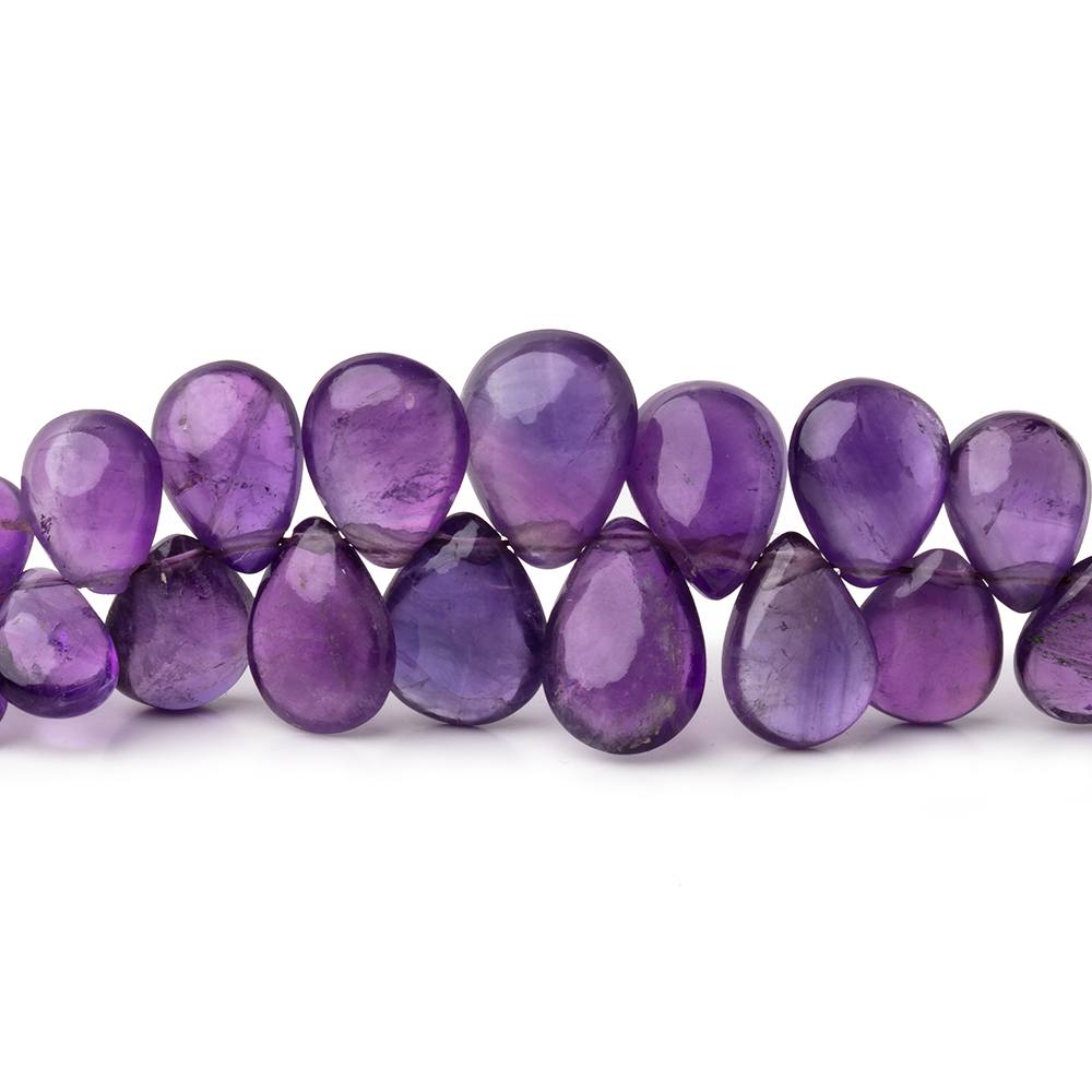 6x5-11x8mm Amethyst Plain Pear Beads 7.5 inch 58 pieces - Beadsofcambay.com