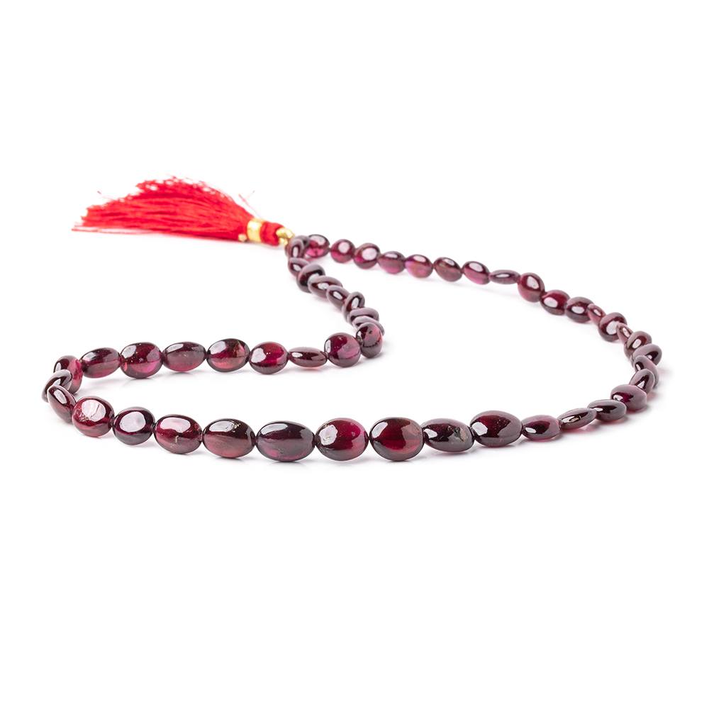 6x5-11x8mm Rhodolite Garnet Plain Oval Beads 16 inch 48 pieces - Beadsofcambay.com