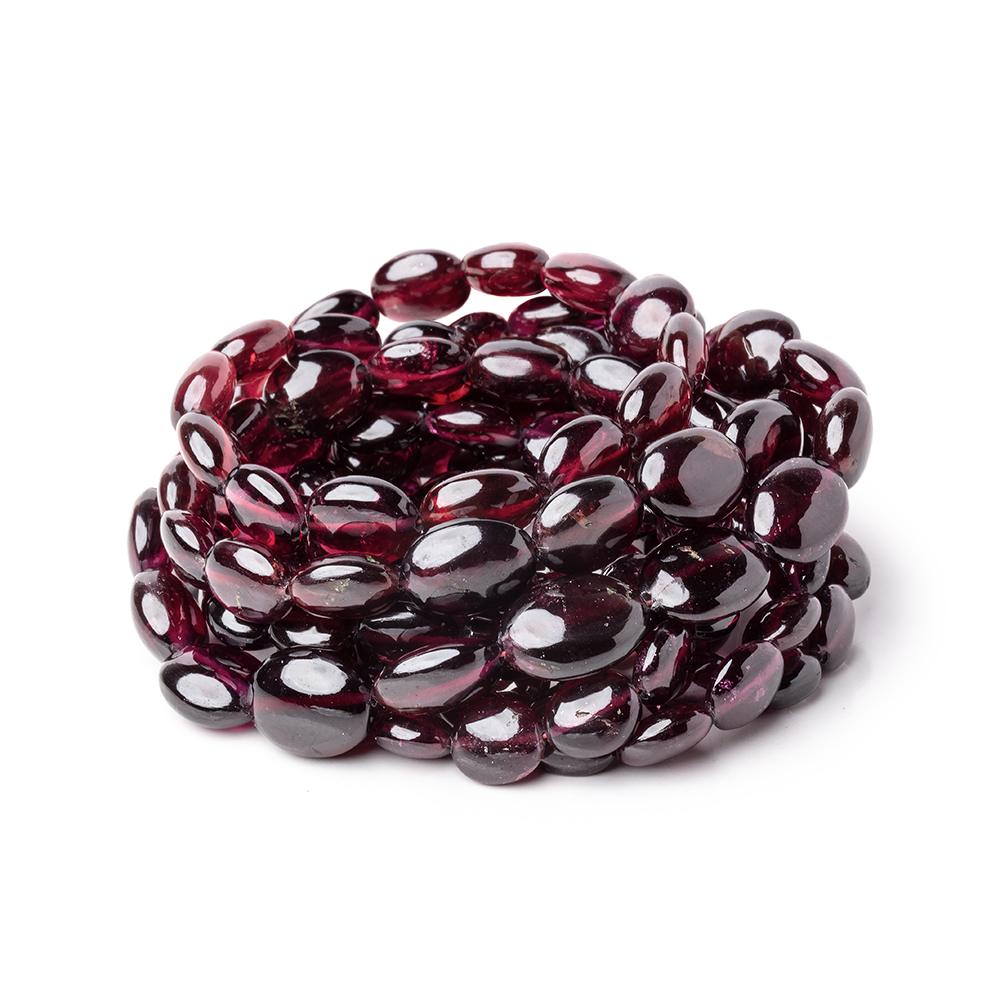 6x5-11x8mm Rhodolite Garnet Plain Oval Beads 16 inch 48 pieces - Beadsofcambay.com