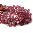 6x5-11x8mm Ruby Faceted Pear Briolettes 8 inch 26 beads - Beadsofcambay.com