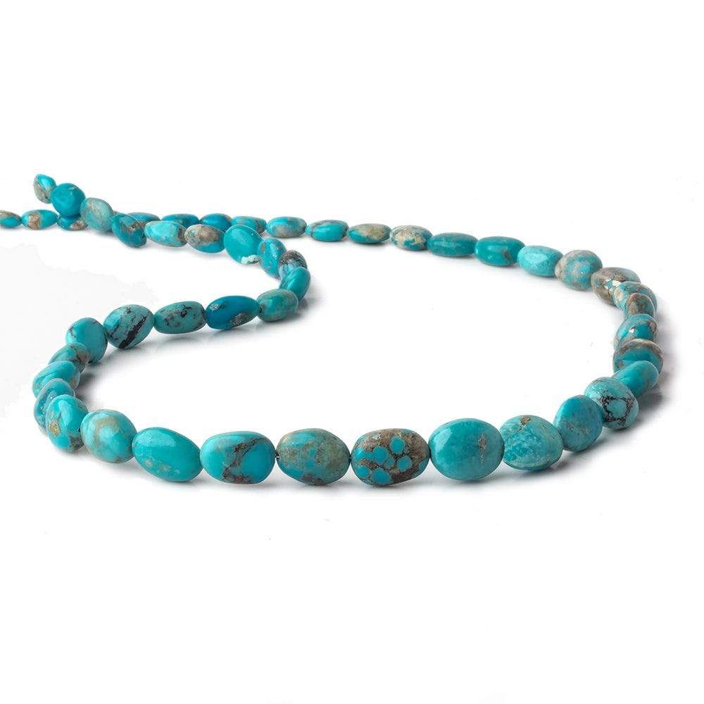 6x5-11x9mm Sleeping Beauty Turquoise with Pyrite plain nugget beads 17.5 inch 50 pcs - Beadsofcambay.com