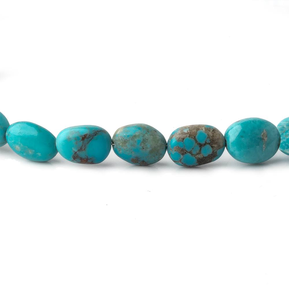 6x5-11x9mm Sleeping Beauty Turquoise with Pyrite plain nugget beads 17.5 inch 50 pcs - Beadsofcambay.com