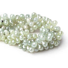 6x5-12x6mm Mystic Prehnite Faceted Tear Drop Beads 8 inch 65 pieces - Beadsofcambay.com