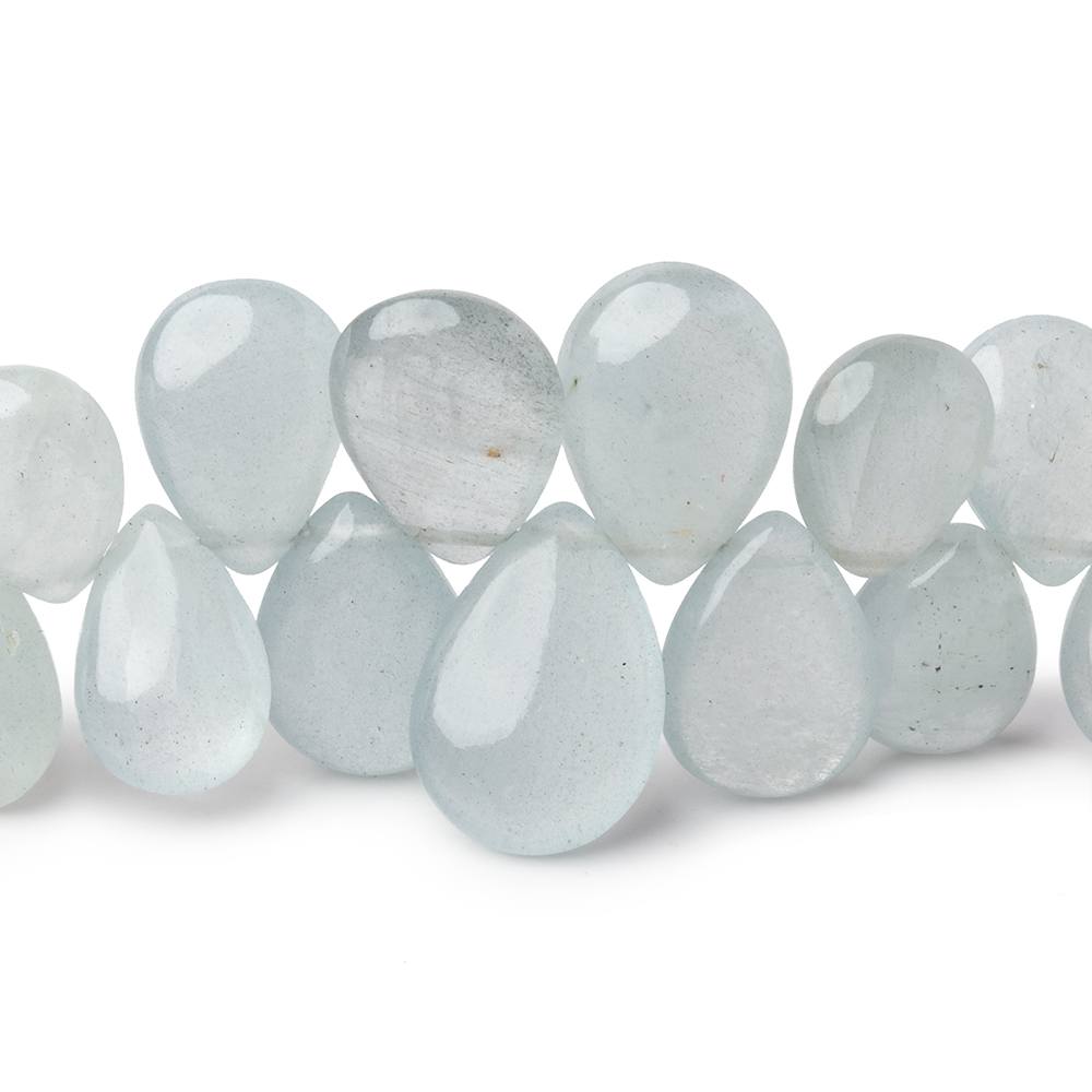 6x5-13x9mm Aquamarine Plain Pear Beads 8 inch 54 pieces AAA - Beadsofcambay.com