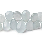 6x5-13x9mm Aquamarine Plain Pear Beads 8 inch 54 pieces AAA - Beadsofcambay.com