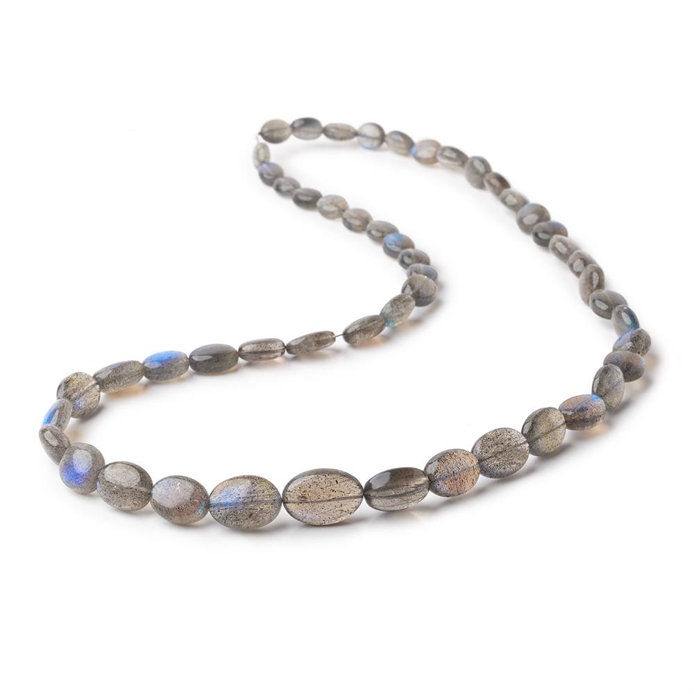 6x5-14x9mm Labradorite Plain Oval Beads 18 inch 48 pieces AAA - Beadsofcambay.com