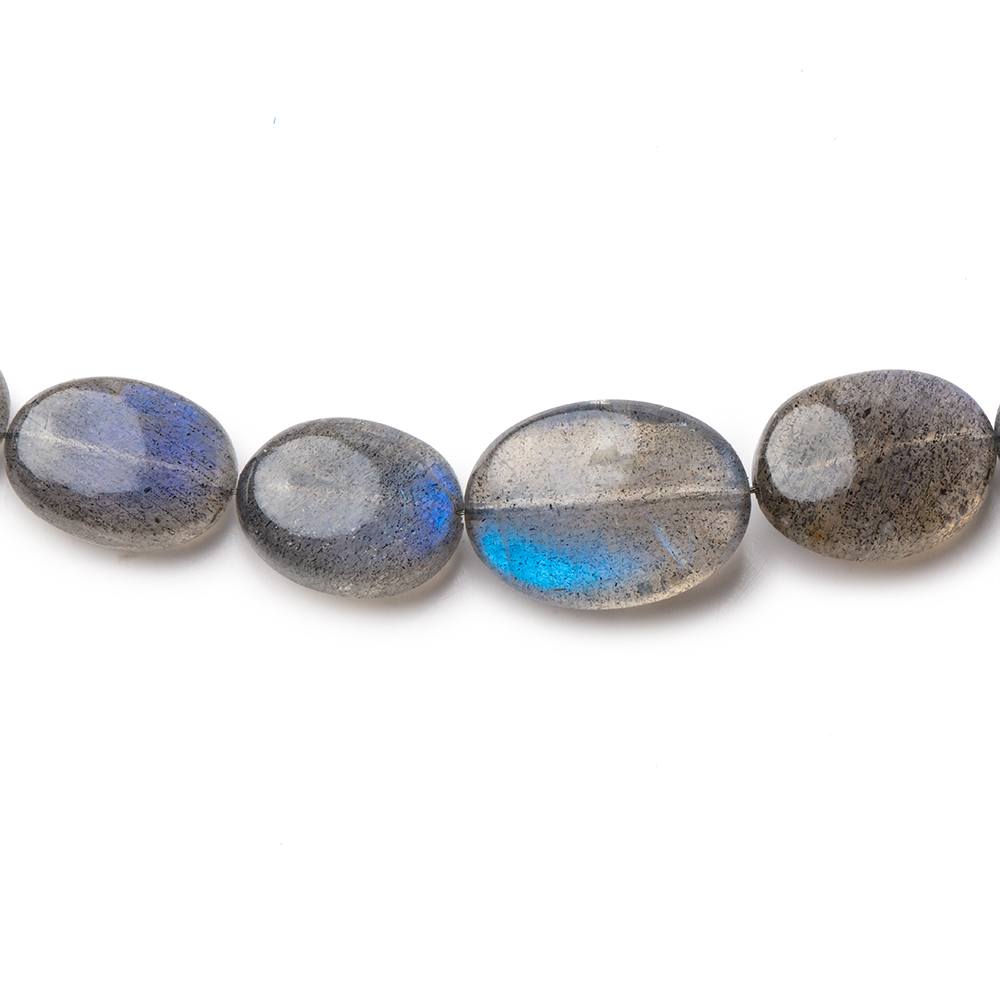 6x5-14x9mm Labradorite Plain Oval Beads 18 inch 48 pieces AAA - Beadsofcambay.com