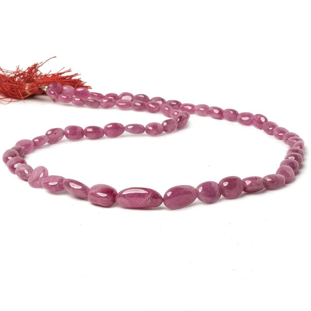 6x5-17x8mm Burmese Ruby plain nugget beads 19.5 inch 59 pieces - Beadsofcambay.com