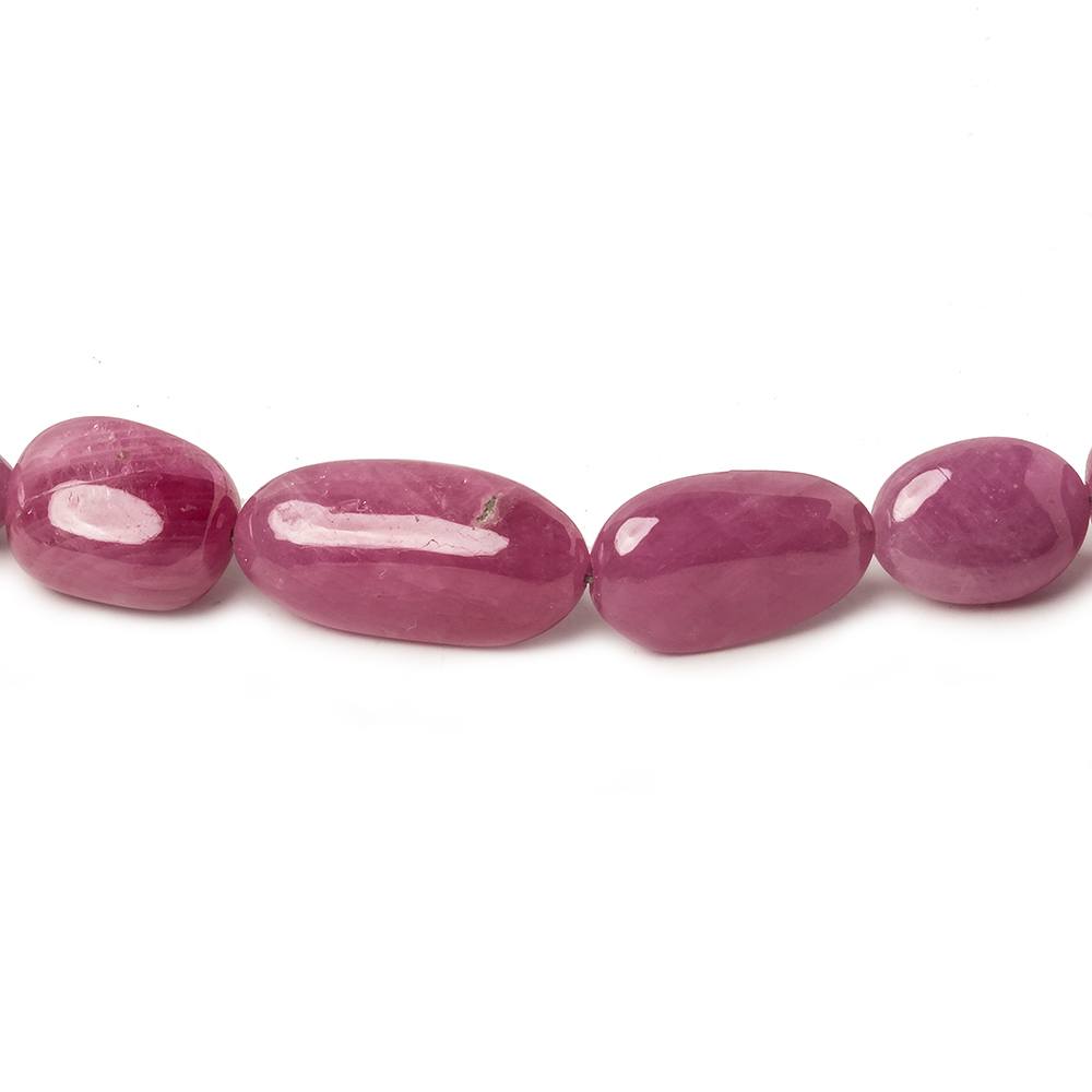 6x5-17x8mm Burmese Ruby plain nugget beads 19.5 inch 59 pieces - Beadsofcambay.com