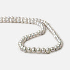 6x5-6.5x6mm Rose' Silver Off Round 2.5mm Large Hole Freshwater Pearl 75 pieces - Beadsofcambay.com