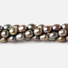 6x5-7x5mm Forest Green Oval Freshwater Pearls 15.5 inch 60 pieces - Beadsofcambay.com
