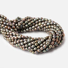 6x5-7x5mm Forest Green Oval Freshwater Pearls 15.5 inch 60 pieces - Beadsofcambay.com