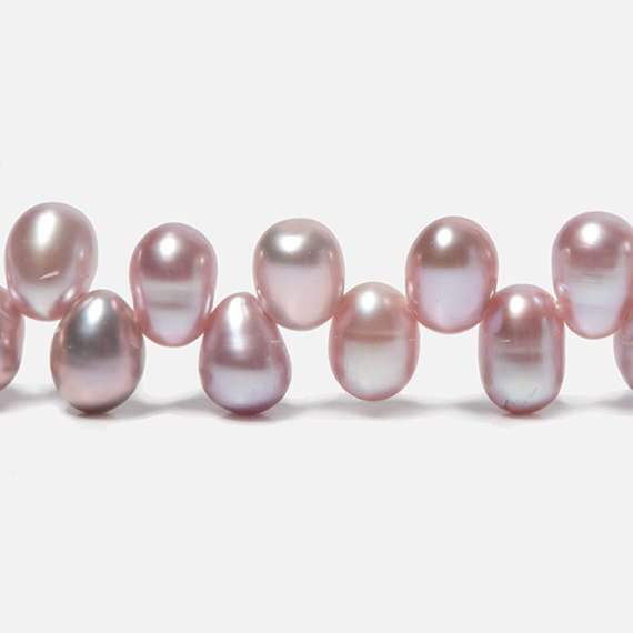 6x5-7x5mm Ice Pink Top Drilled Oval Freshwater Pearls 16 inch 96 pieces - Beadsofcambay.com