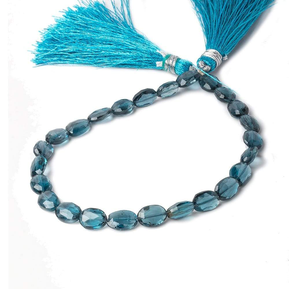 6x5-7x5mm London Blue Topaz Faceted Oval Beads AA Grade 8 inch 30 beads - Beadsofcambay.com