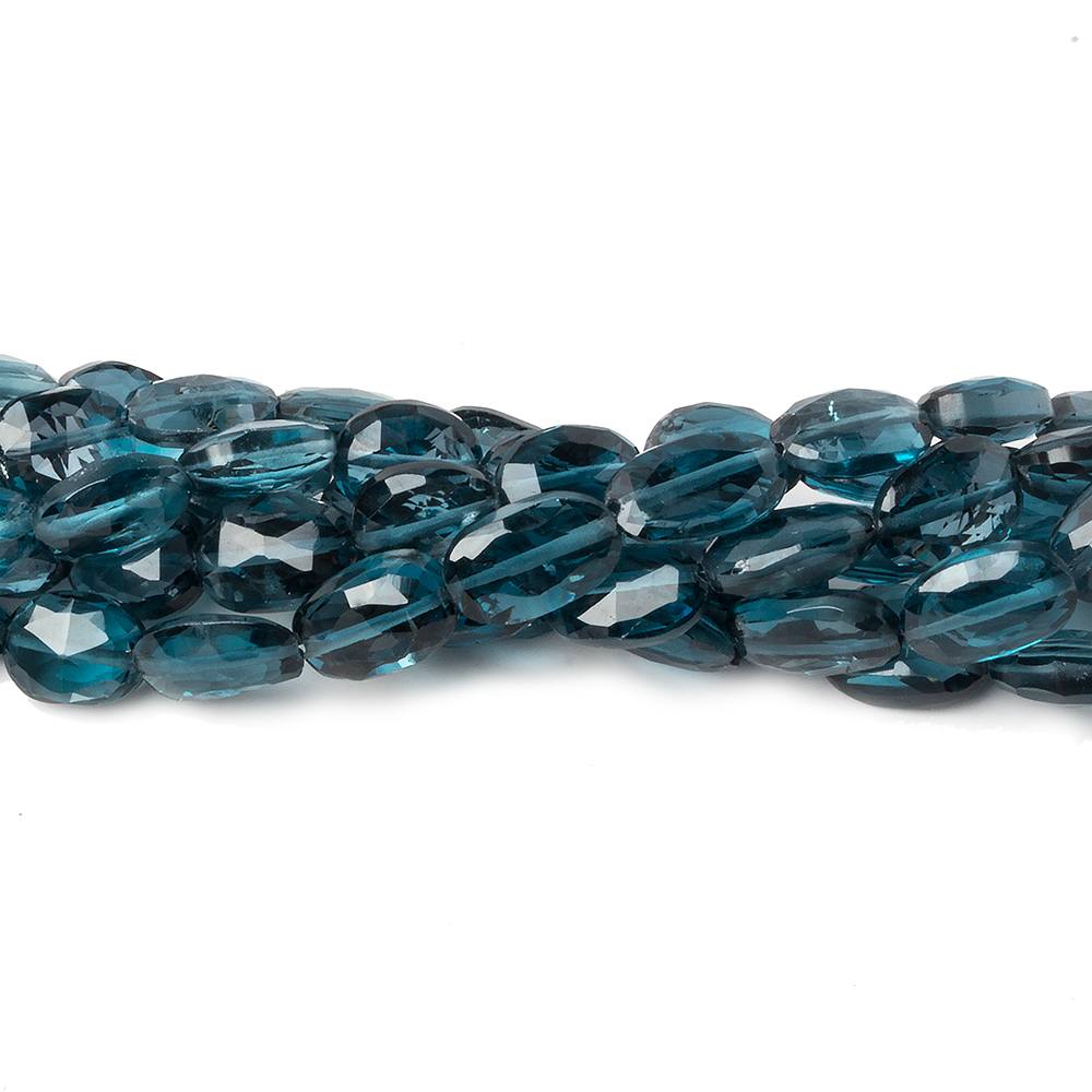 6x5-7x5mm London Blue Topaz Faceted Oval Beads AA Grade 8 inch 30 beads - Beadsofcambay.com