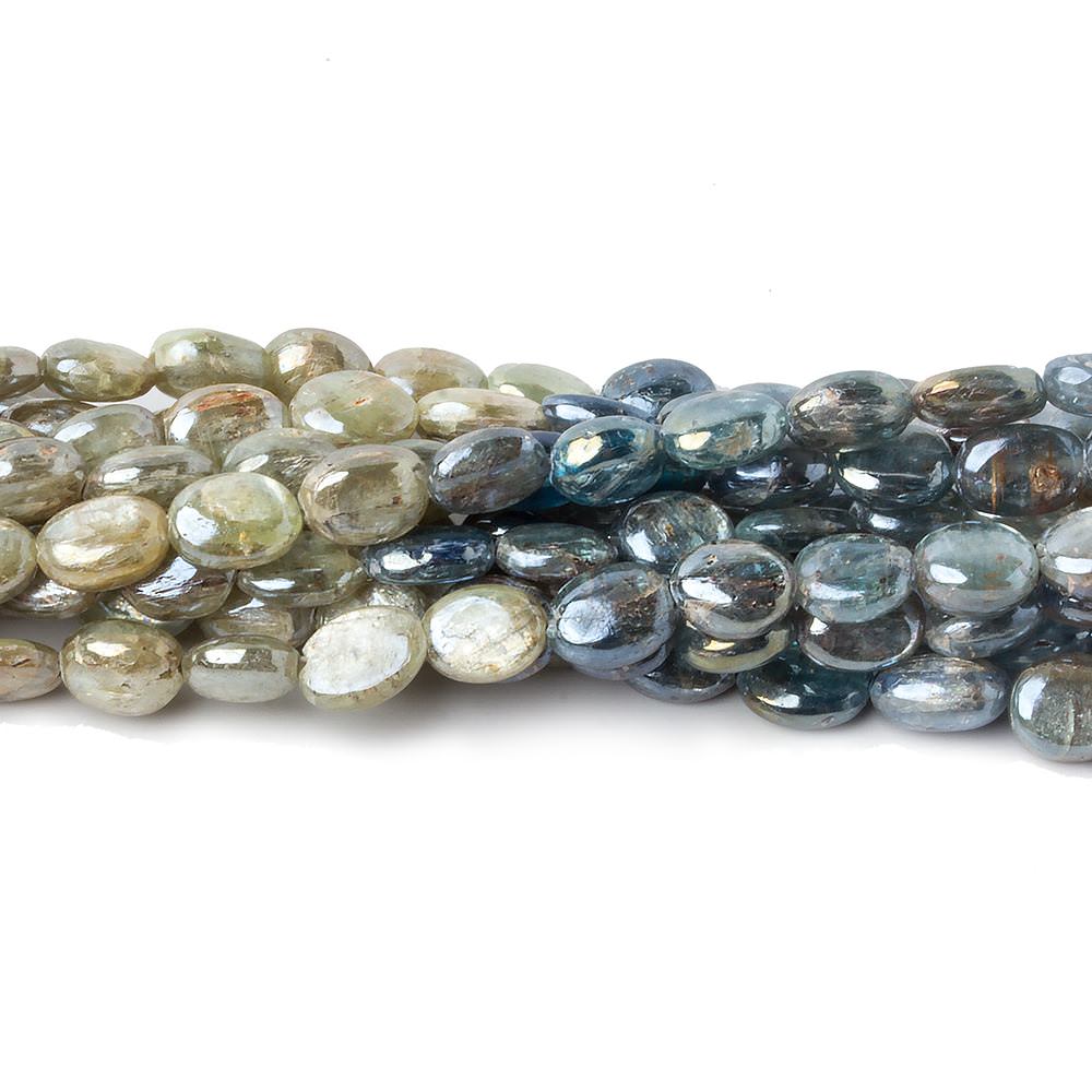 6x5-7x5mm Mystic Blue & Green Kyanite plain oval beads 16 inch 58 pcs - Beadsofcambay.com