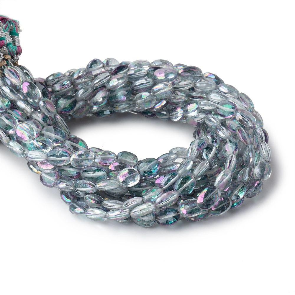 6x5-7x5mm Mystic Grey Topaz Faceted Oval Beads 8 inch 28 pieces - Beadsofcambay.com