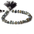 6x5-7x5mm Mystic Labradorite center drilled faceted nuggets 8 inch 33 beads - Beadsofcambay.com