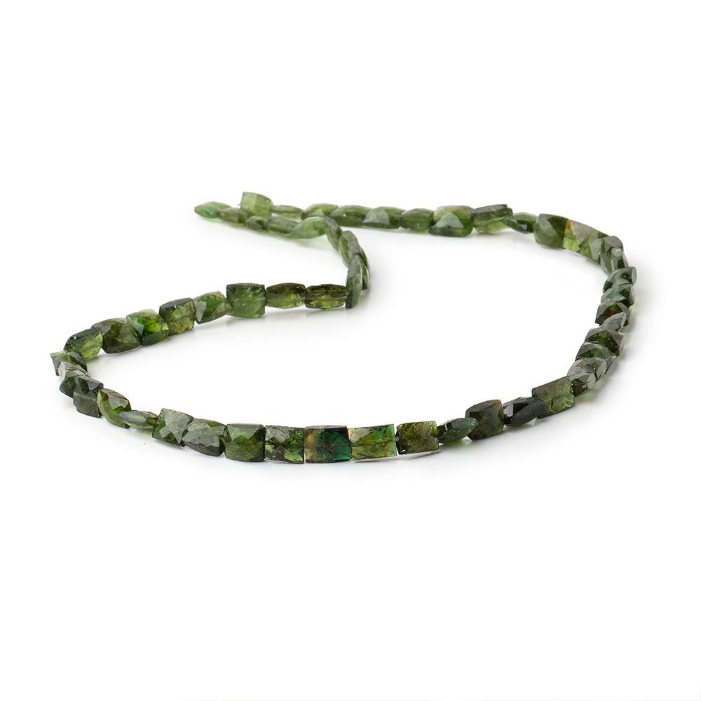 6x5-7x6mm Chrome Green Tourmaline Faceted Rectangles 15 inch 56 Beads - Beadsofcambay.com