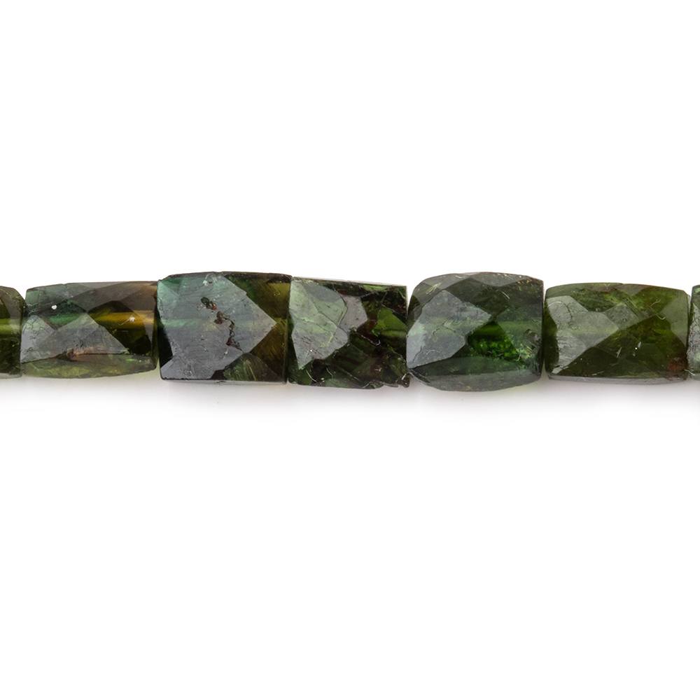 6x5-7x6mm Chrome Green Tourmaline Faceted Rectangles 15 inch 56 Beads - Beadsofcambay.com