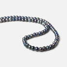 6x5-7x6mm Dark Peacock Off Round 2.5mm Large Hole Freshwater Pearl 75 pcs - Beadsofcambay.com