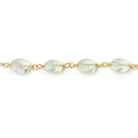 6x5-7x6mm Prehnite Plain Oval Beads on Vermeil Chain - Beadsofcambay.com