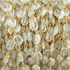 6x5-7x6mm Prehnite Plain Oval Beads on Vermeil Chain - Beadsofcambay.com