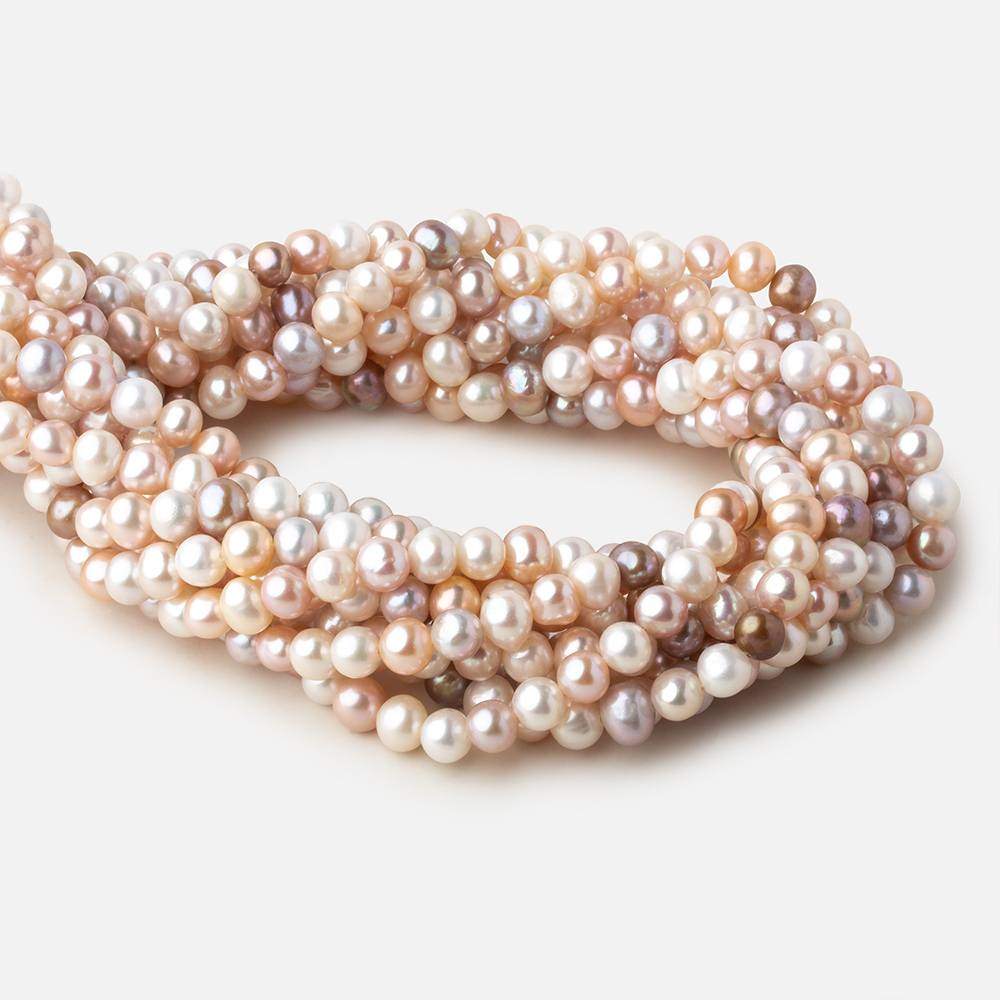 6x5-7x6mm Tri Color side drilled Baroque freshwater pearls 16 inch 68 pieces - Beadsofcambay.com