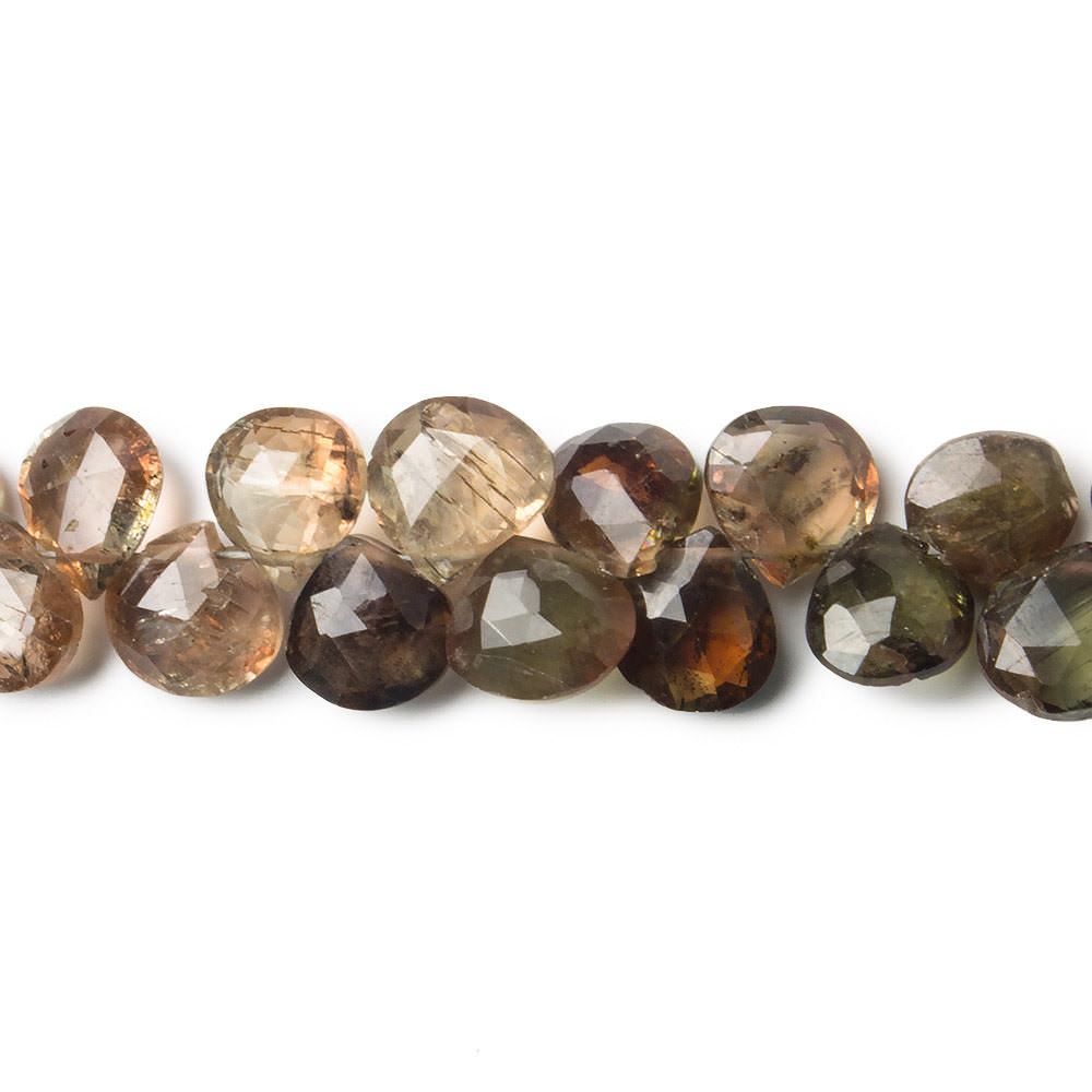 6x5-7x7mm Andalusite Faceted Hearts 8 inch 62 pieces - Beadsofcambay.com