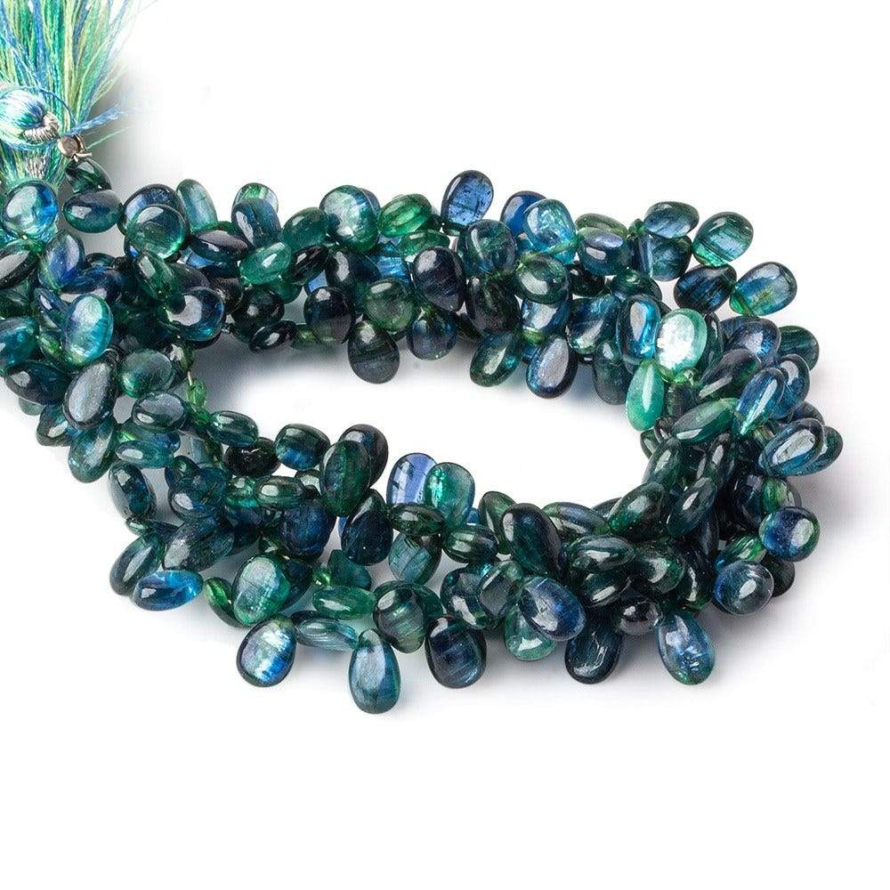 6x5-8x5mm Green Blue Kyanite Plain Pear Beads 8 inch 63 beads - Beadsofcambay.com