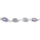6x5-8x5mm Iolite faceted nugget Silver Chain by the foot 21 pieces - Beadsofcambay.com