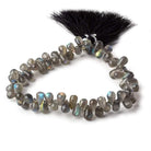 6x5-8x5mm Labradorite Plain Tear Drop Beads 8 inch 70 pieces - Beadsofcambay.com