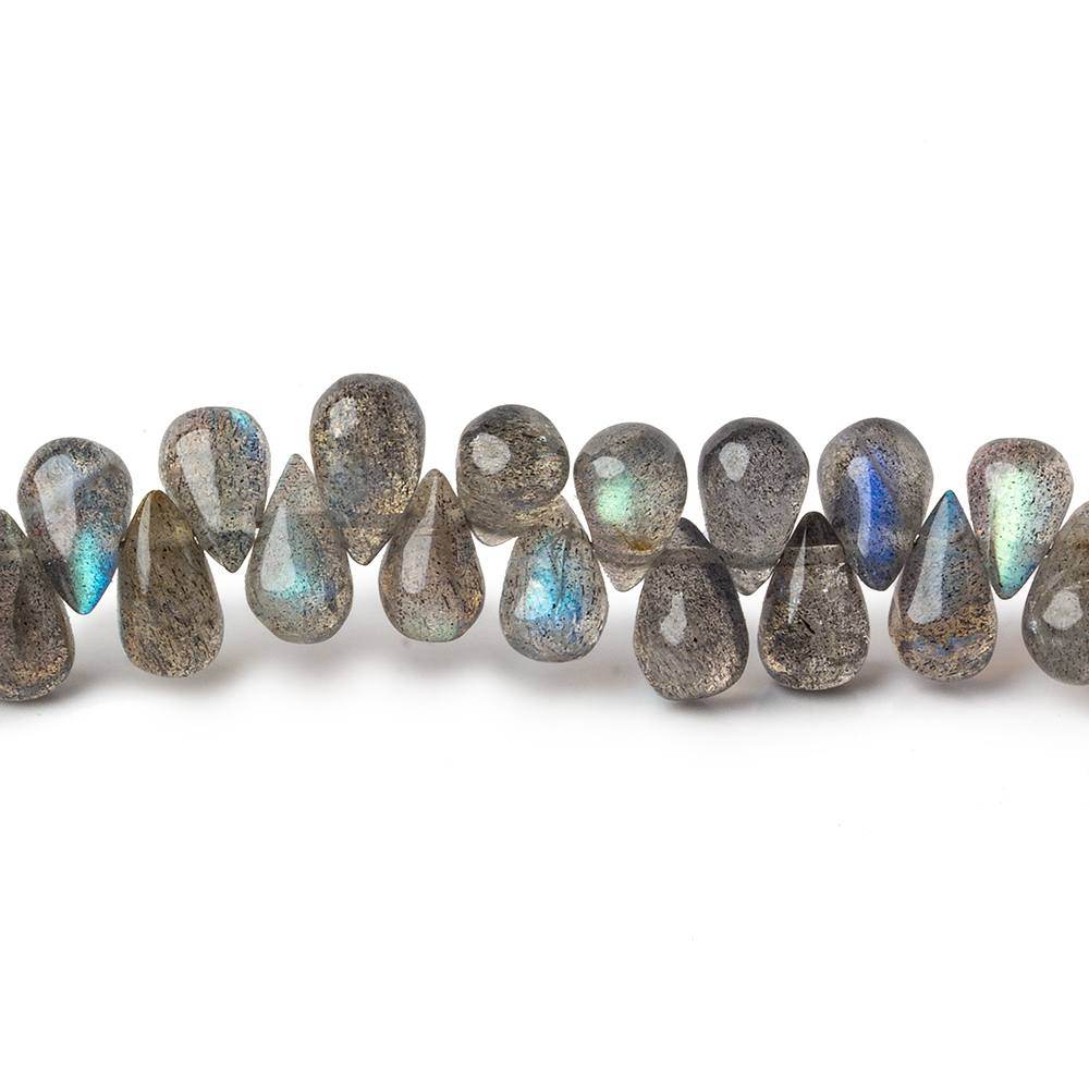 6x5-8x5mm Labradorite Plain Tear Drop Beads 8 inch 70 pieces - Beadsofcambay.com