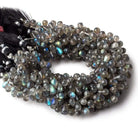 6x5-8x5mm Labradorite Plain Tear Drop Beads 8 inch 70 pieces - Beadsofcambay.com