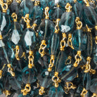 6x5-8x5mm London Blue Topaz Beads Faceted Oval with Vermeil Chain by the foot - Beadsofcambay.com