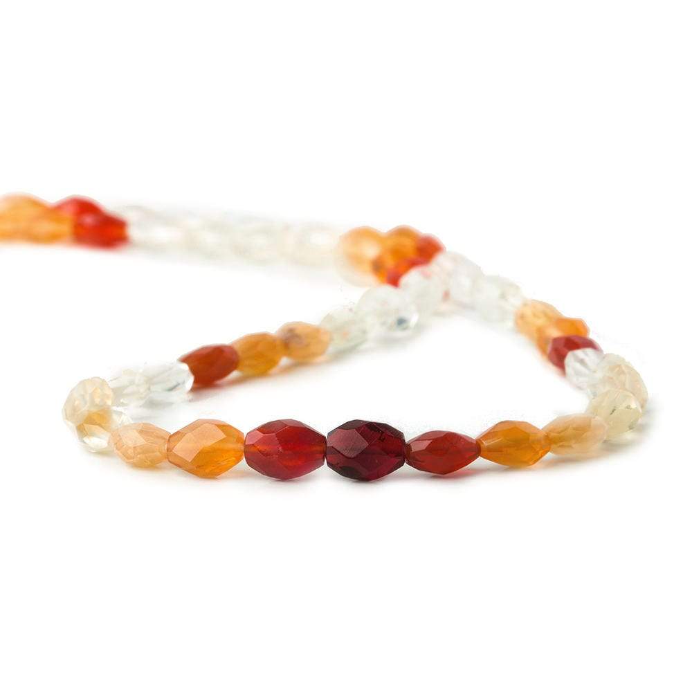 6x5-8x5mm Multi Color Fire Opal Faceted Nugget Beads 16 inch 55 pieces AA - Beadsofcambay.com
