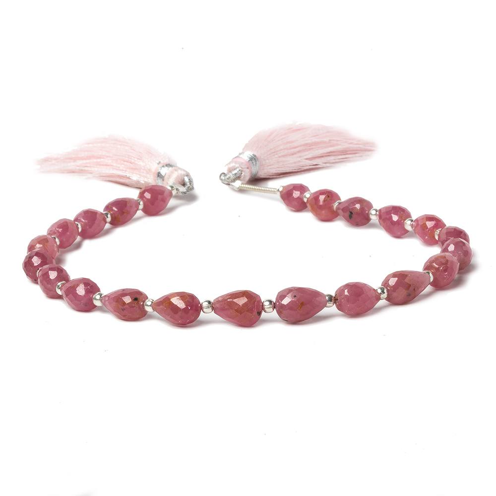 6x5-8x5mm Ruby Straight drilled Tear Drop Beads 8.25 inch 22 pieces - Beadsofcambay.com