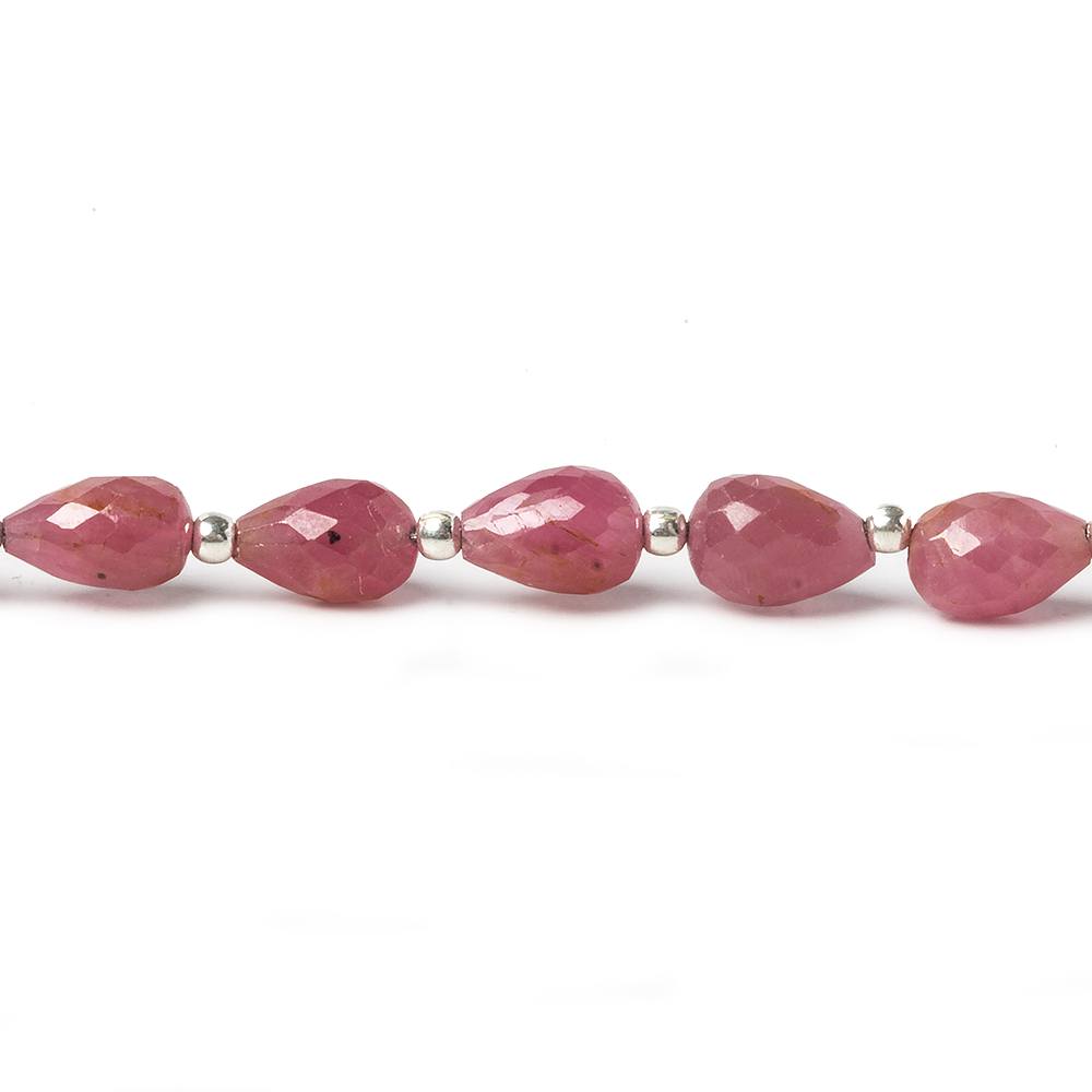 6x5-8x5mm Ruby Straight drilled Tear Drop Beads 8.25 inch 22 pieces - Beadsofcambay.com