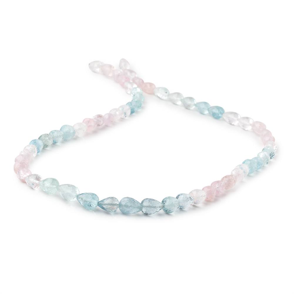 6x5-8x6mm Multi Color Beryl Faceted Tear Drop Beads 18 inch 57 pieces AA - Beadsofcambay.com