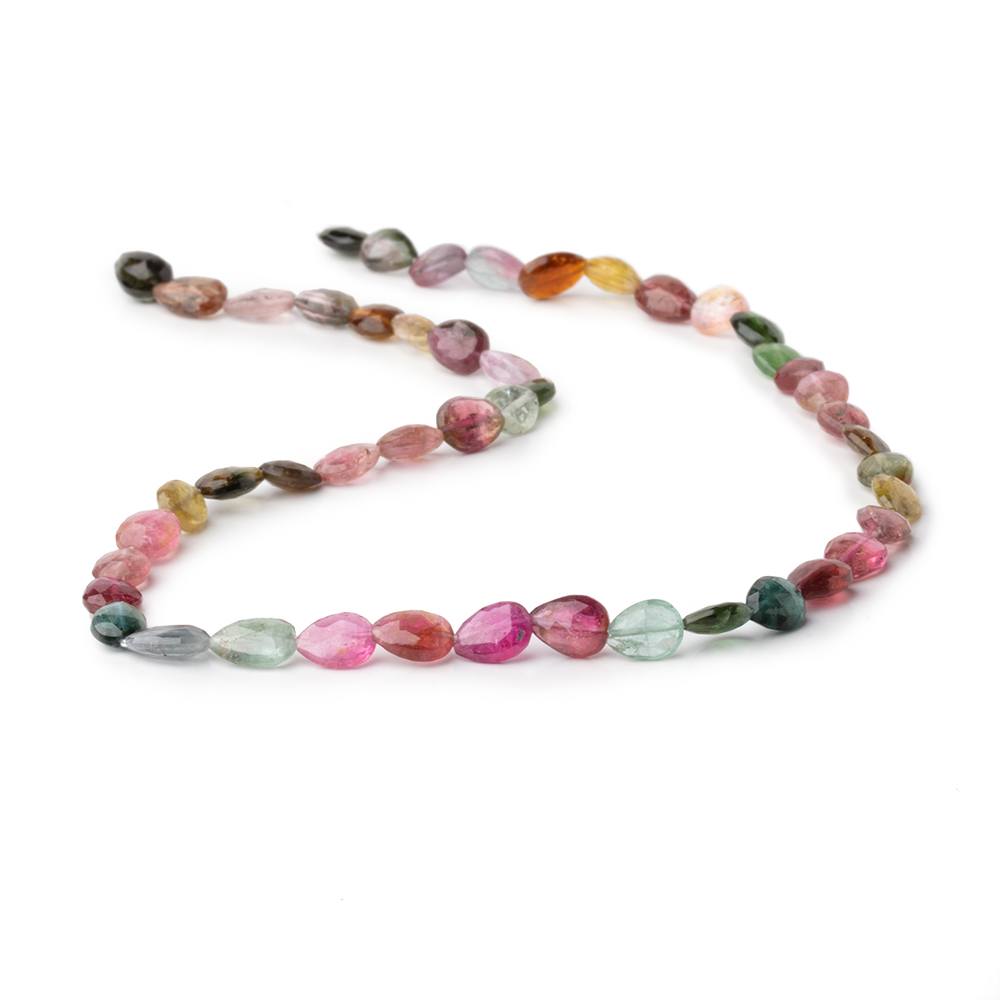 6x5-8x6mm Multi Color Tourmaline Faceted Pear Beads 15 inch 48 pieces AA - Beadsofcambay.com
