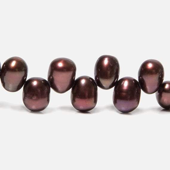 6x5-8x6mm Plum Top Drilled Oval Freshwater Pearls 15.5 inch 77 pieces - Beadsofcambay.com