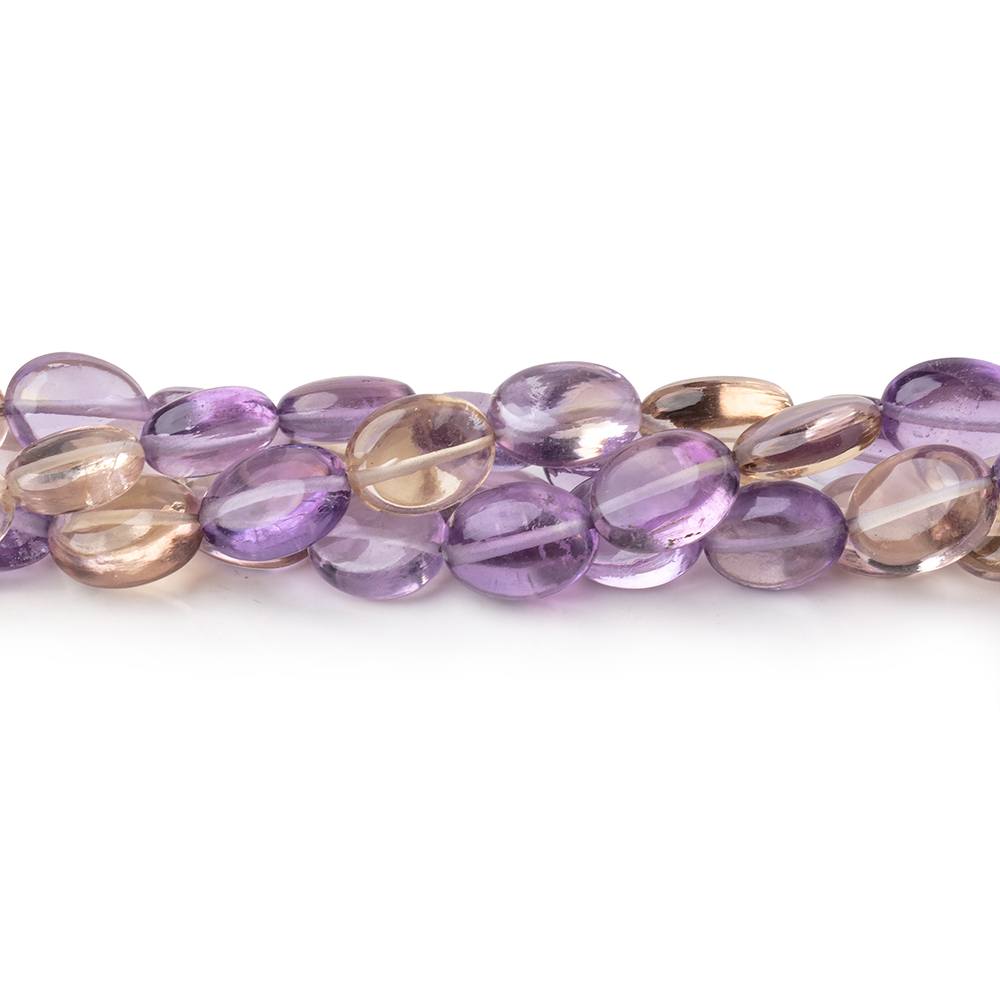 6x5-8x7mm Ametrine Plain Oval Beads 14 inch 44 pieces - Beadsofcambay.com