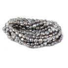 6x5-9x6mm Mystic Platinum Grey Moonstone plain nuggets 16 inch 55 beads - Beadsofcambay.com