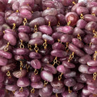 6x5-9x6mm Pink Tourmaline plain chips Vermeil Chain by the foot 56 beads per - Beadsofcambay.com