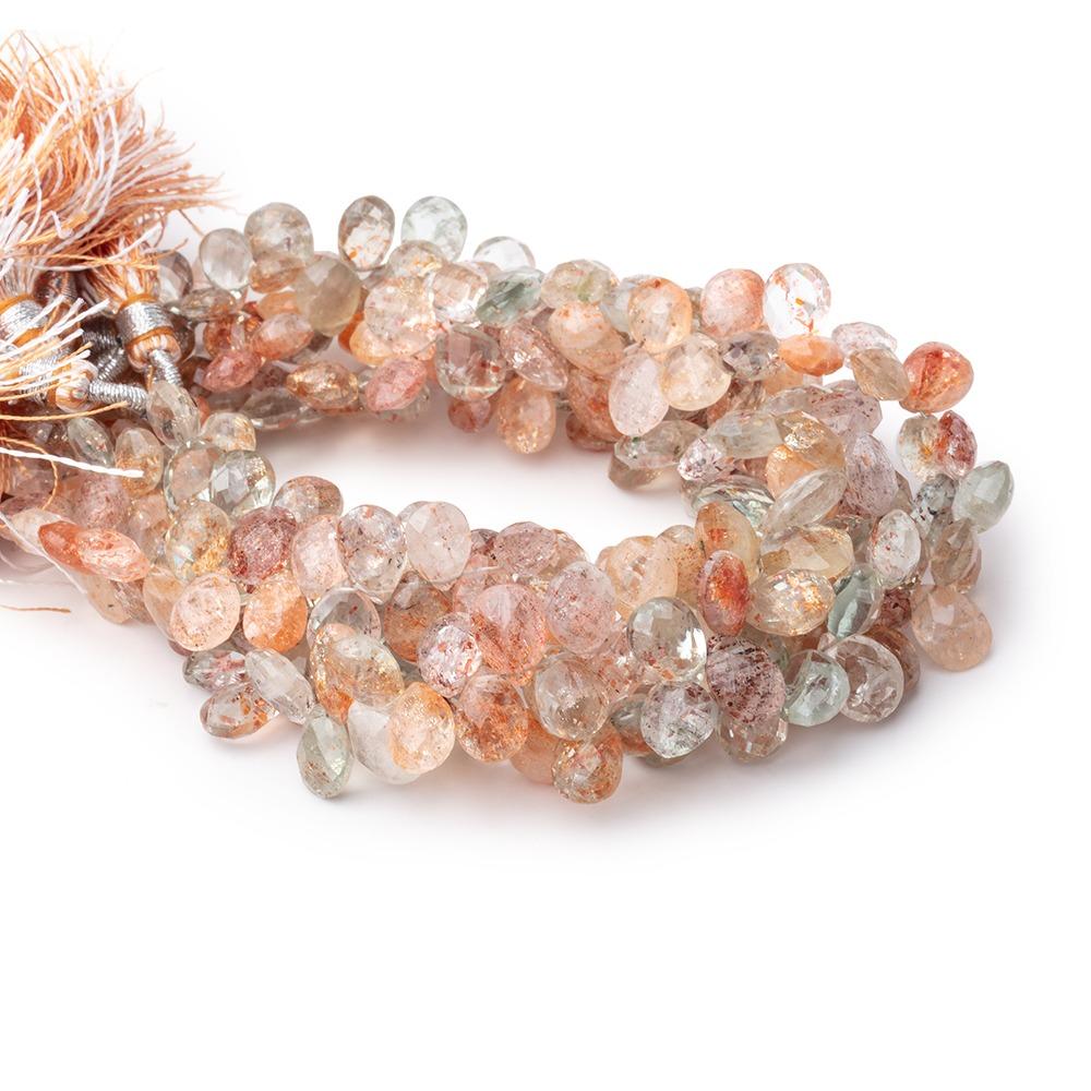 6x5-9x7mm Multi Color Sunstone Faceted Pear beads 7.5 inch 64 pieces - Beadsofcambay.com