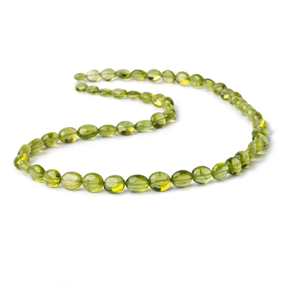 6x5-9x7mm Peridot Plain Oval Beads 15 inch 51 pieces AA - Beadsofcambay.com